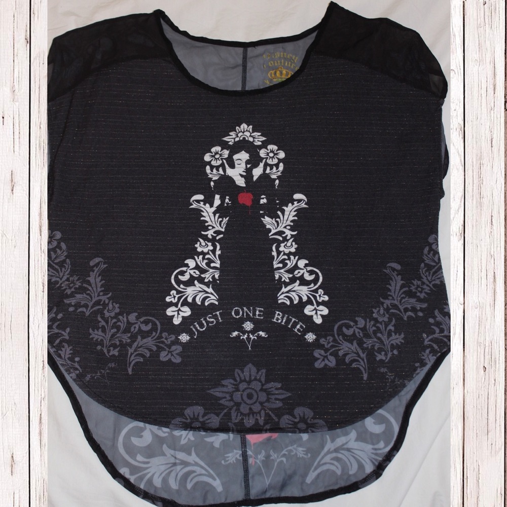 Disney Couture Snow White/Evil 👑 Sheer Back Top